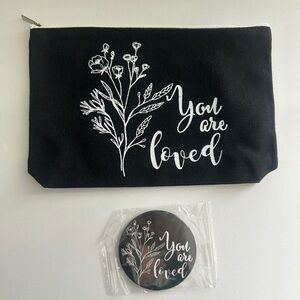 Makeup bag and a mirror combo brand new